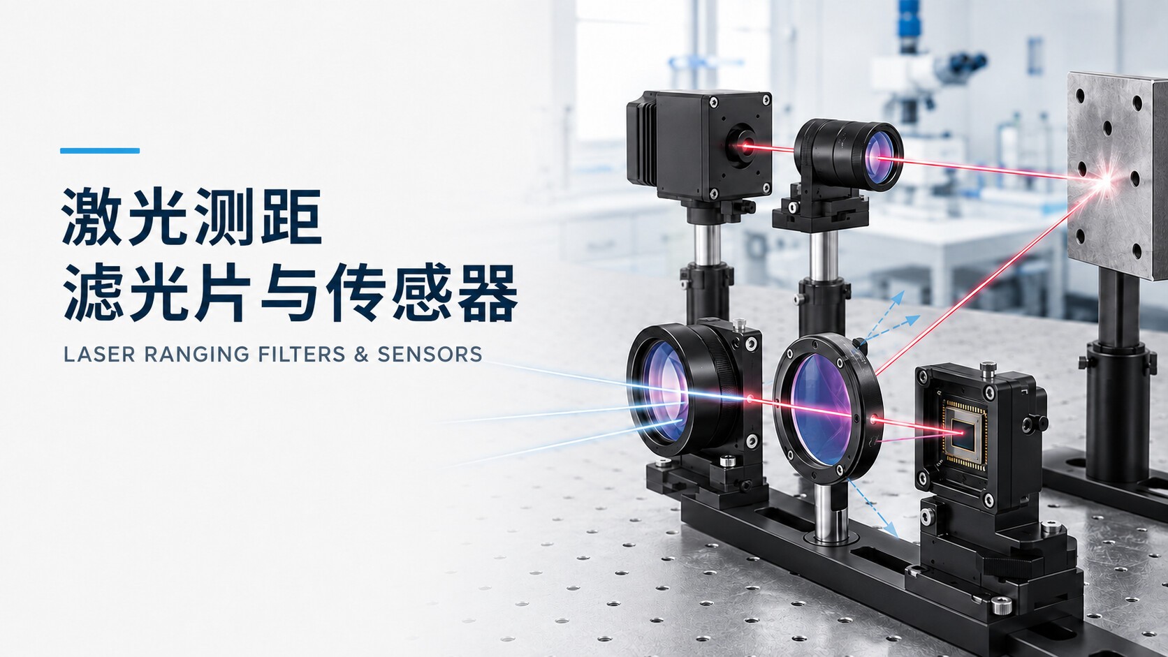 濾光片 激光測(cè)距濾光片與傳感器接收光路示意圖